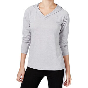 Ideology Womens Essential Heathered Hooded Top Large